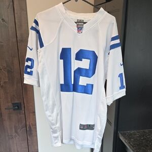 NFL COLTS. QB ANDREW LUCK White Jersey with Blue Logo
